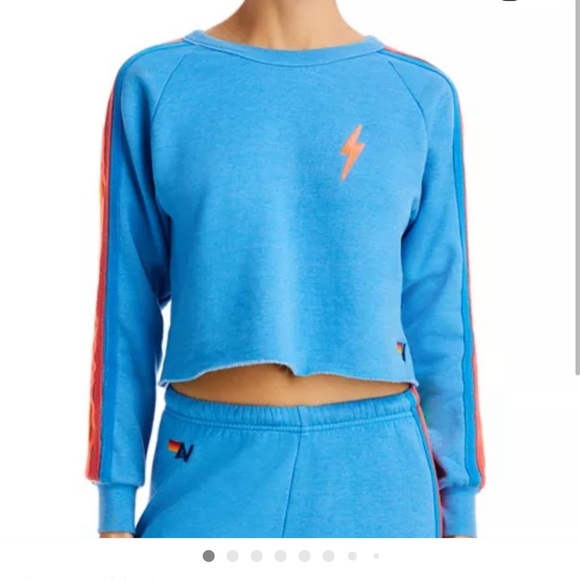 Aviator Nation Rugby Stitch Crop Sweatshirt - Picture 5 of 5